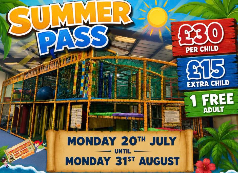 Treasure Island Sheffield Summer Pass 2026 - Unlimited Play from £30